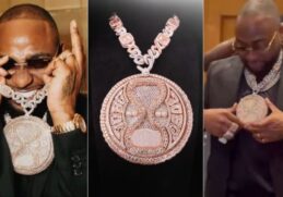 Davido cries out over weight of newly acquired Diamond pendant